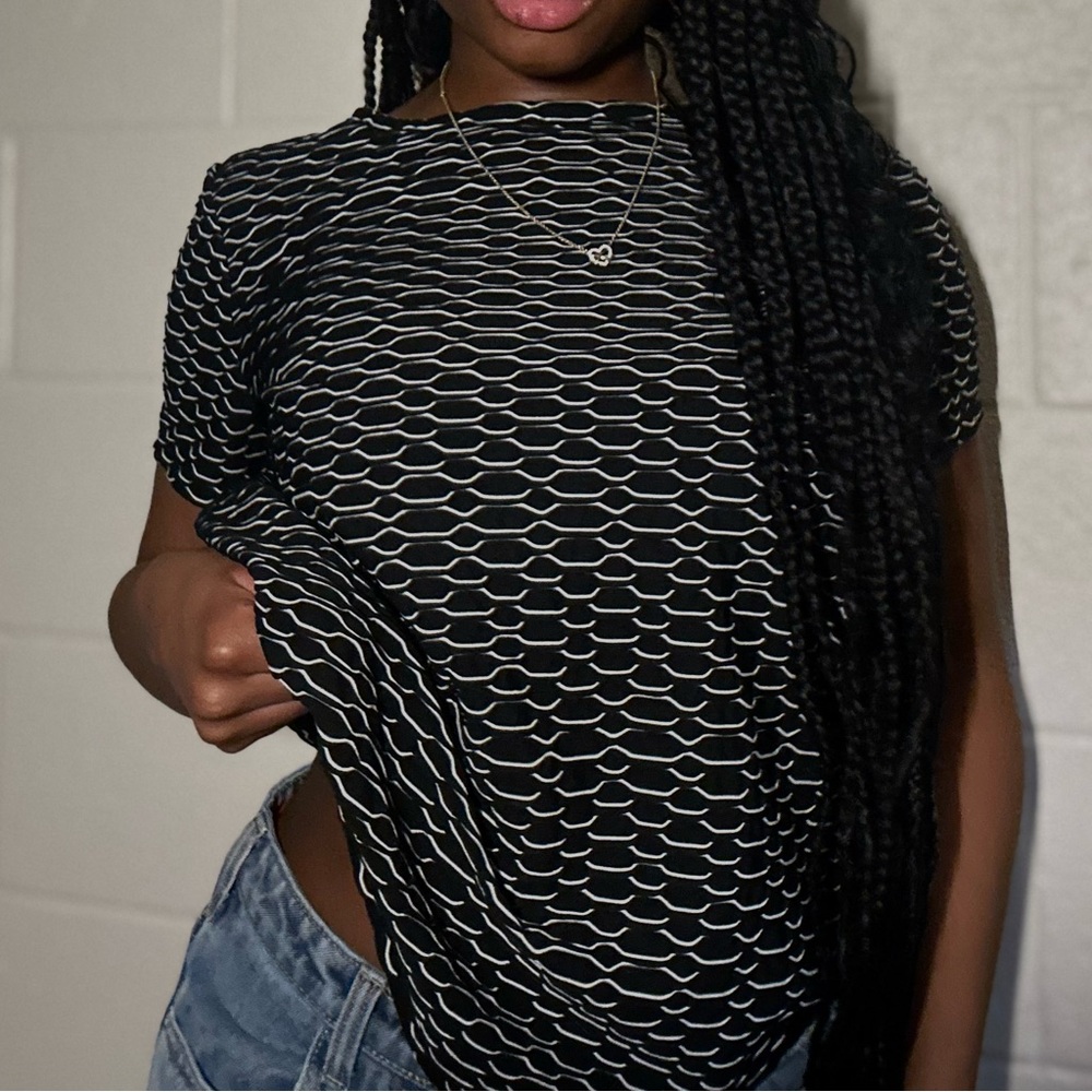 textured tee, large